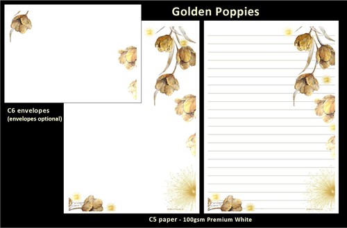 Golden poppies a5 letter - 'golden, poppies'