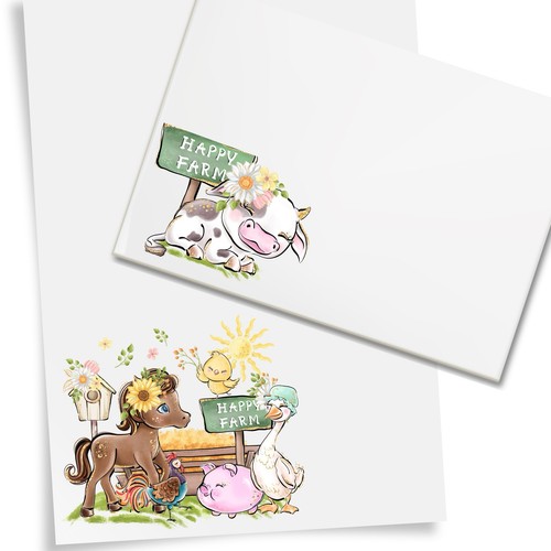 Farm letter writing set - letter,