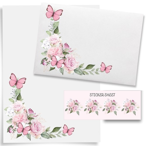 Butterfly letter writing set - letter,