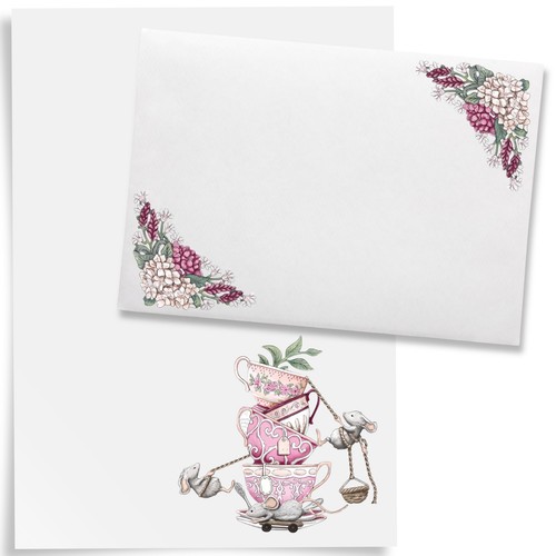 Mouse letter writing - mouse, set