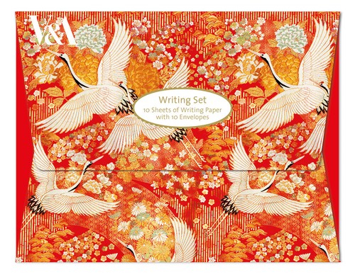 Kimono cranes writing set - v&a,