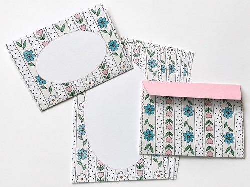 Floral letter writing - floral, paper