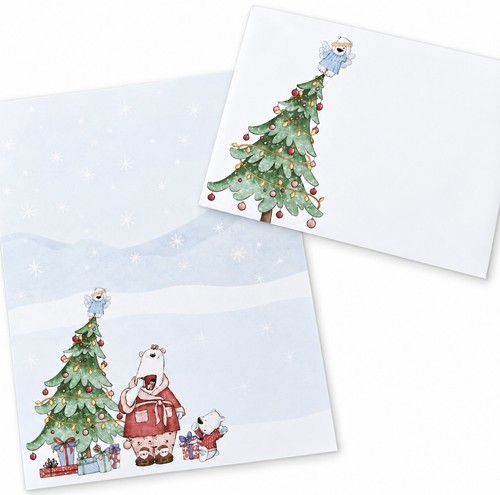 Christmas letter writing - writing, set
