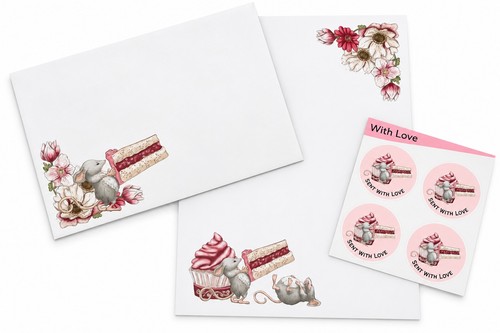 Mouse letter writing set - set, &