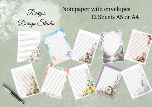 Printed notepaper sheets - notepaper, &