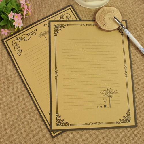 Kraft writing paper set - set, 8pcs