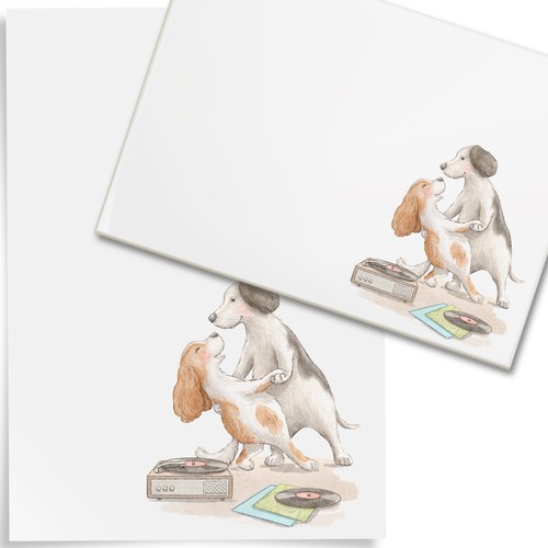 Dog writing paper - writing,